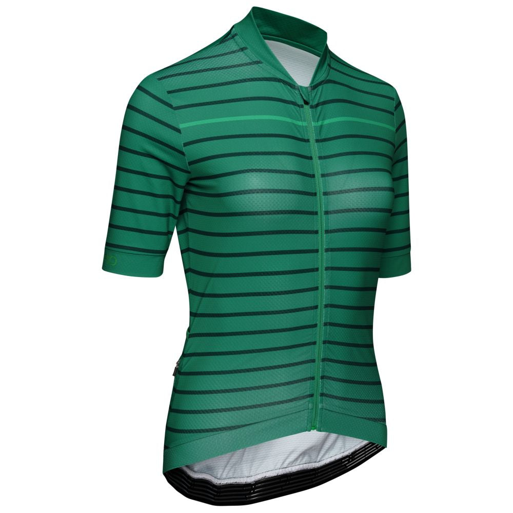 Rivelo Womens Bushcombe Jersey (Green Stripe) (studio)