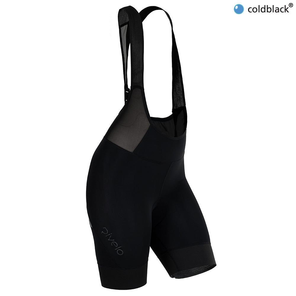 Rivelo Womens Caldera Climbers Clip-Release Bib Shorts (Black/Black) (studio)