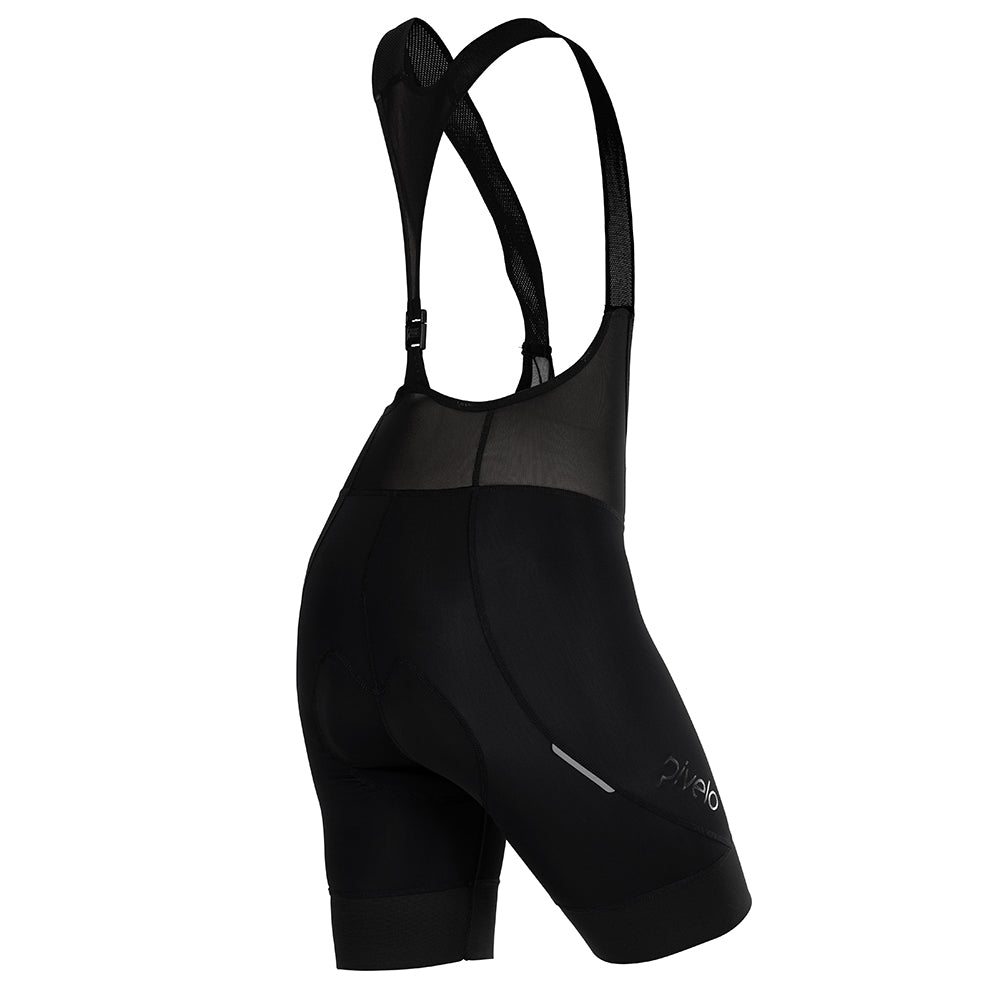 Rivelo Womens Caldera Climbers Clip-Release Bib Shorts (Black/Black) (studio)