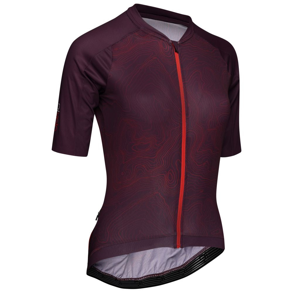 Rivelo Womens Contour Jersey (Burgundy) (studio)