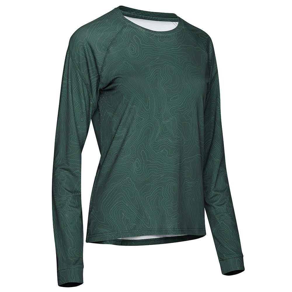 Rivelo Womens Contour Long Sleeve MTB Jersey (Woodland) (studio)