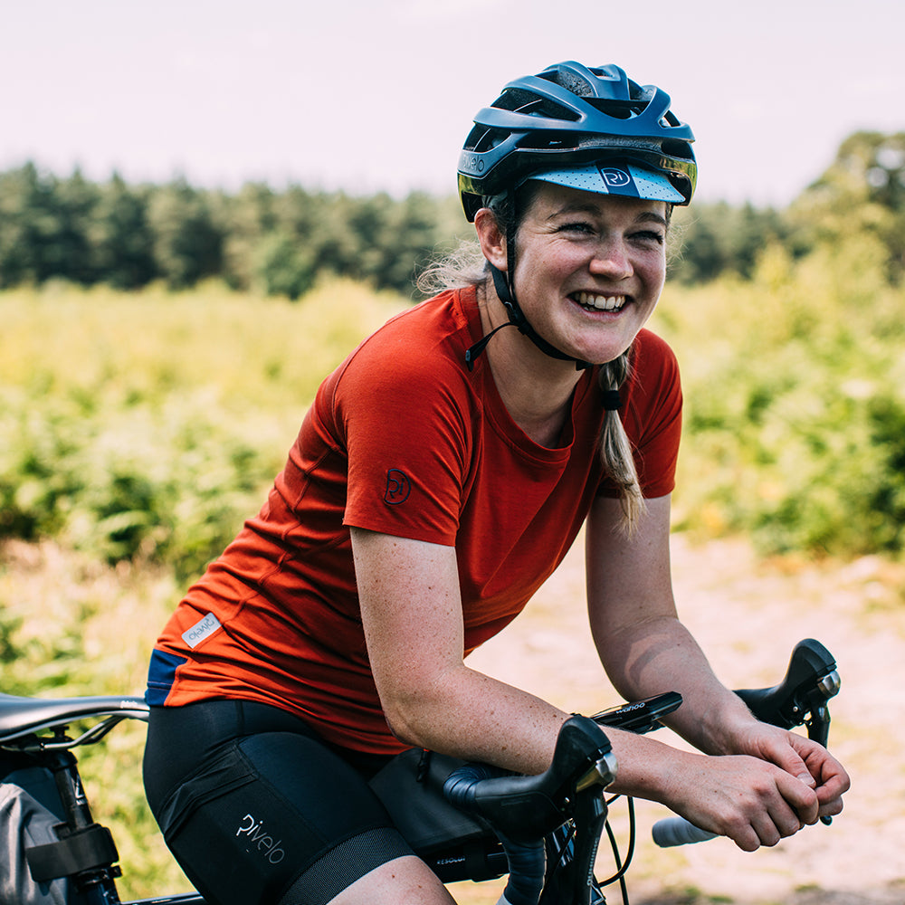 Rivelo | Womens Cresswell Merino Blend Tee (Burnt Orange)