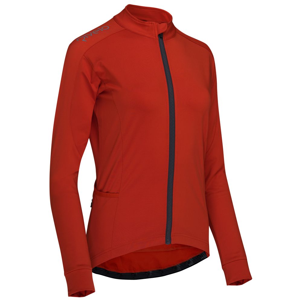Rivelo Womens Eco Frensham Thermal Long Sleeve Jersey (Burnt Orange/Asphalt) (studio)
