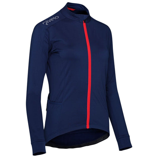 Rivelo | Womens Eco Frensham Thermal Long Sleeve Jersey (Navy/Red)