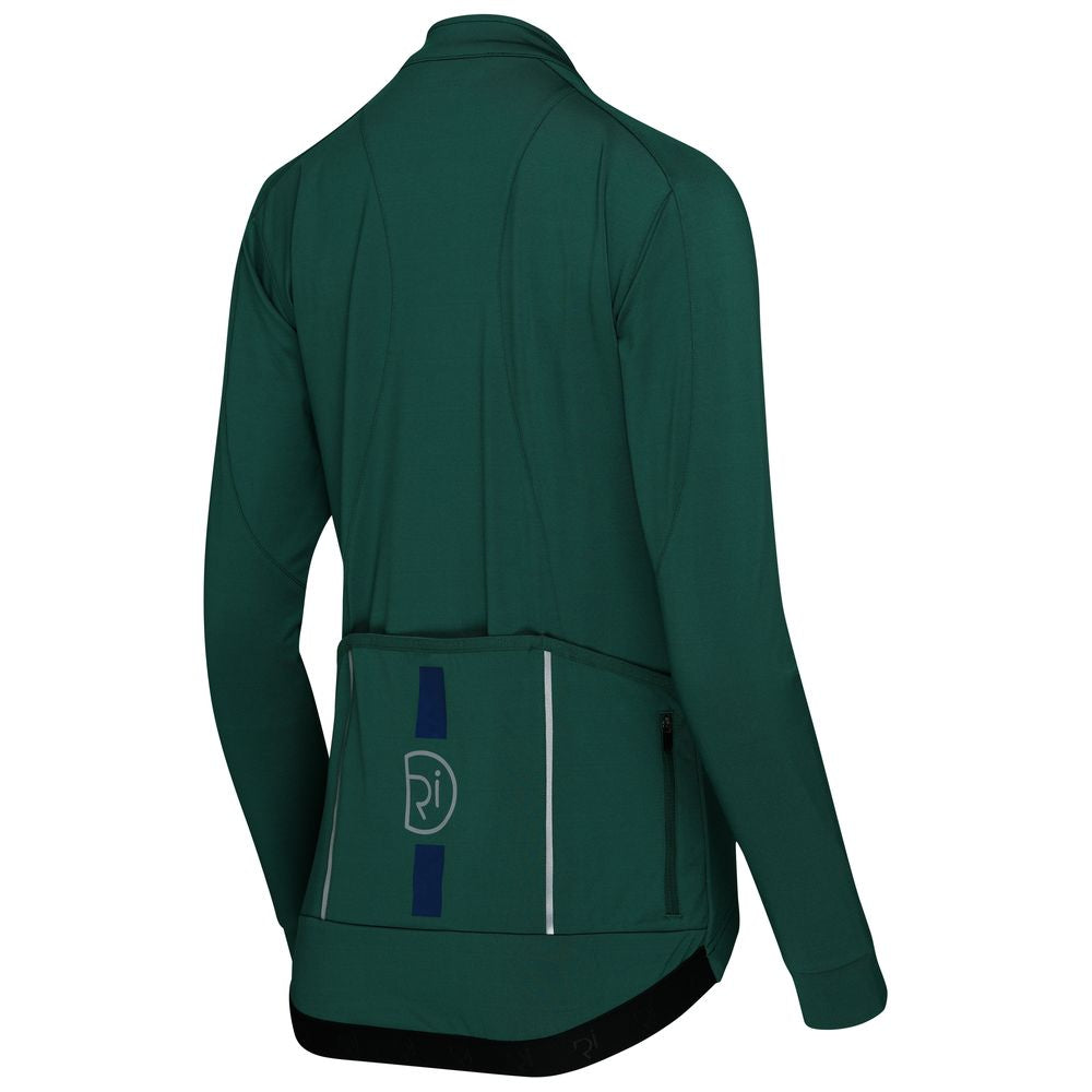 Rivelo | Womens Eco Frensham Thermal Long Sleeve Jersey (Racing Green/Navy)