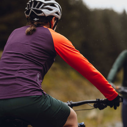 Rivelo | Womens Glentress Long Sleeve MTB Jersey (Burgundy/Burnt Orange)