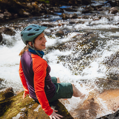 Womens Glentress Long Sleeve MTB Jersey (Burgundy/Burnt Orange)