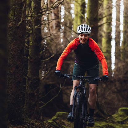 Womens Glentress Long Sleeve MTB Jersey (Burgundy/Burnt Orange)