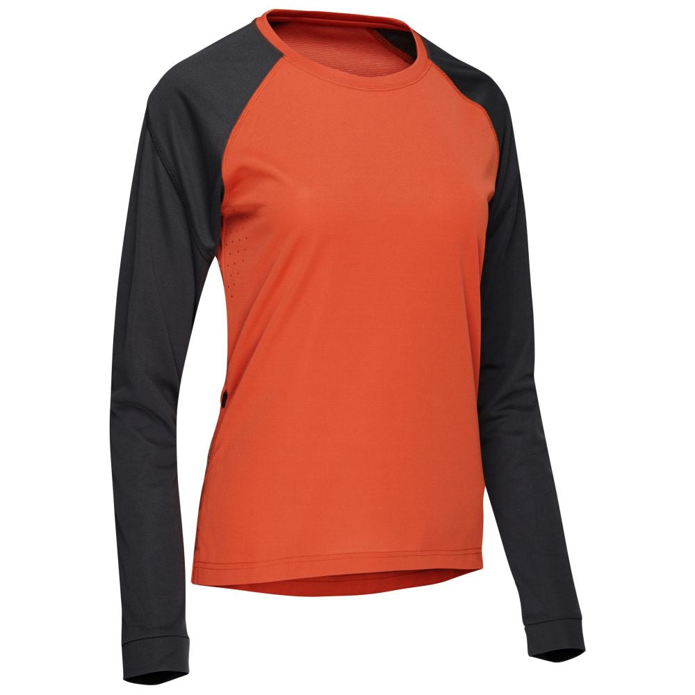 Rivelo Womens Glentress Long Sleeve MTB Jersey (Burnt Orange/Slate) (studio)