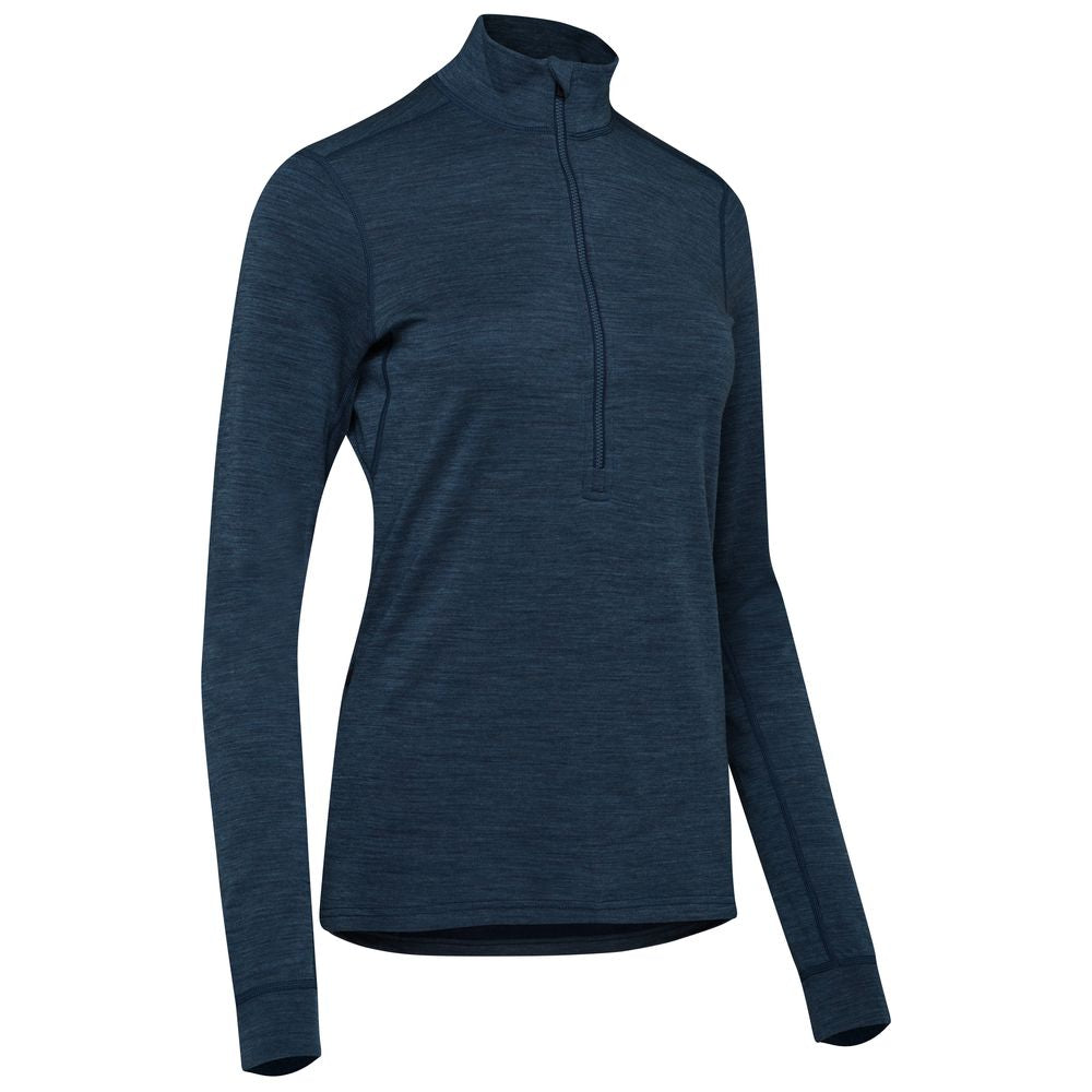 Rivelo Womens Helvellyn Merino Blend MTB Jersey (Marine Melange) (studio)