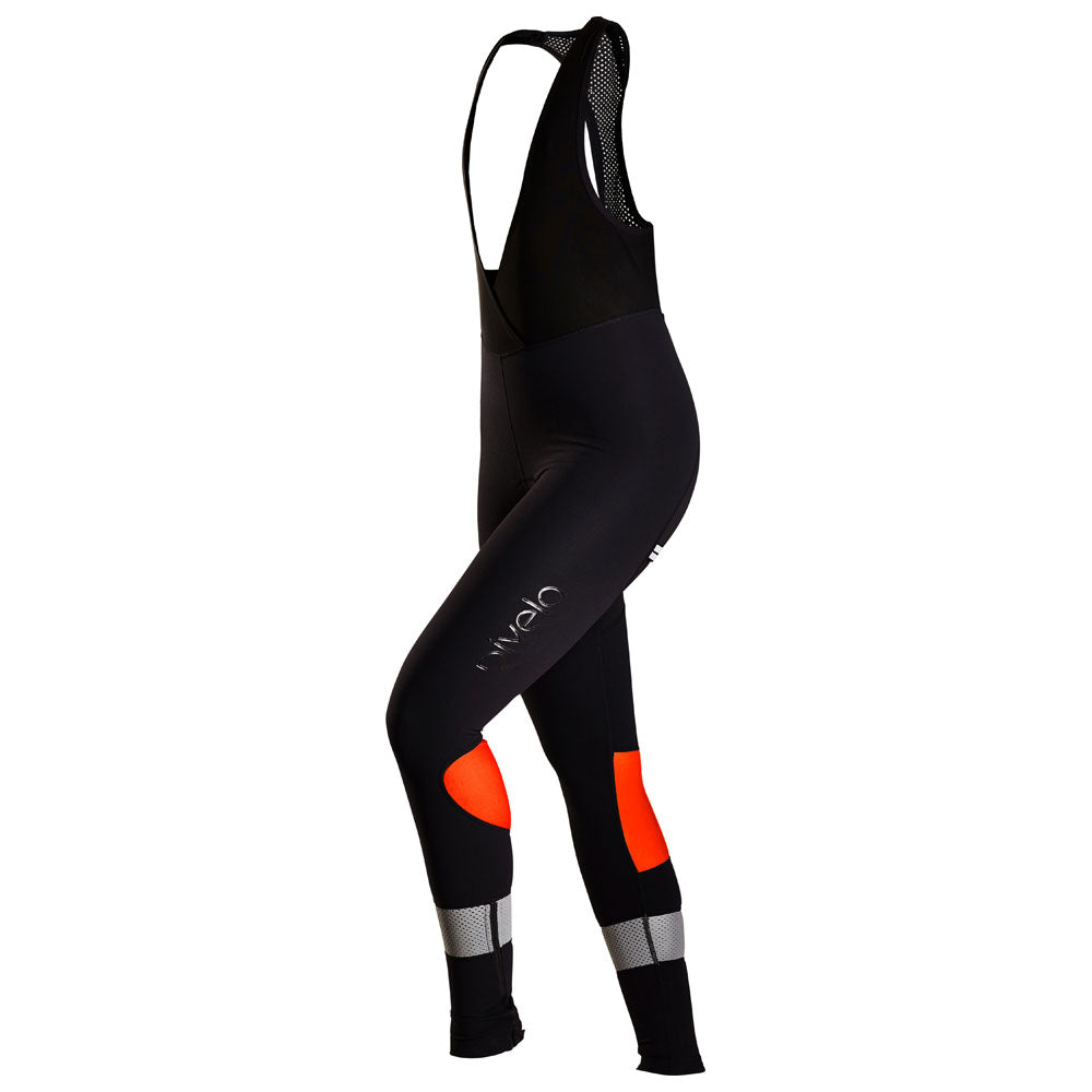 Rivelo Womens Kennington Bib Tights (Black/Fluro Orange) (studio)
