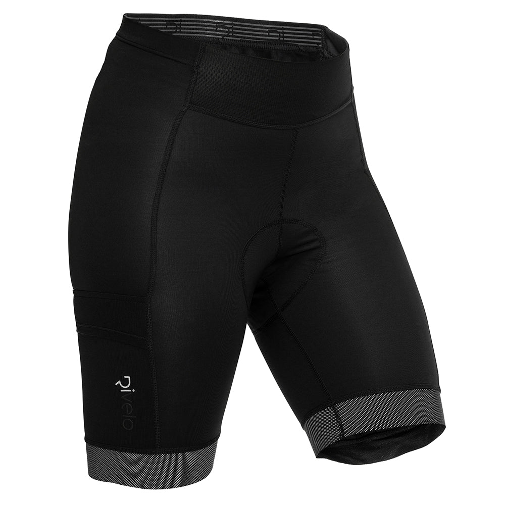 Rivelo Womens Kessock Cargo Shorts (Black/Reflective) (studio)