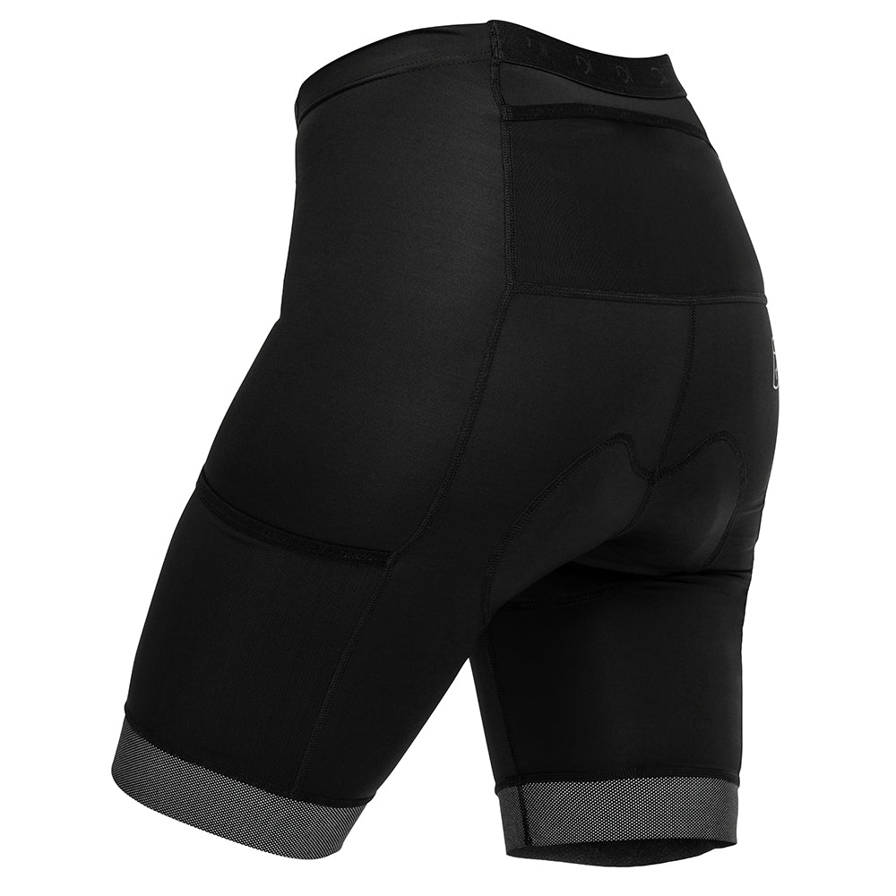 Rivelo Womens Kessock Cargo Shorts (Black/Reflective) (studio)
