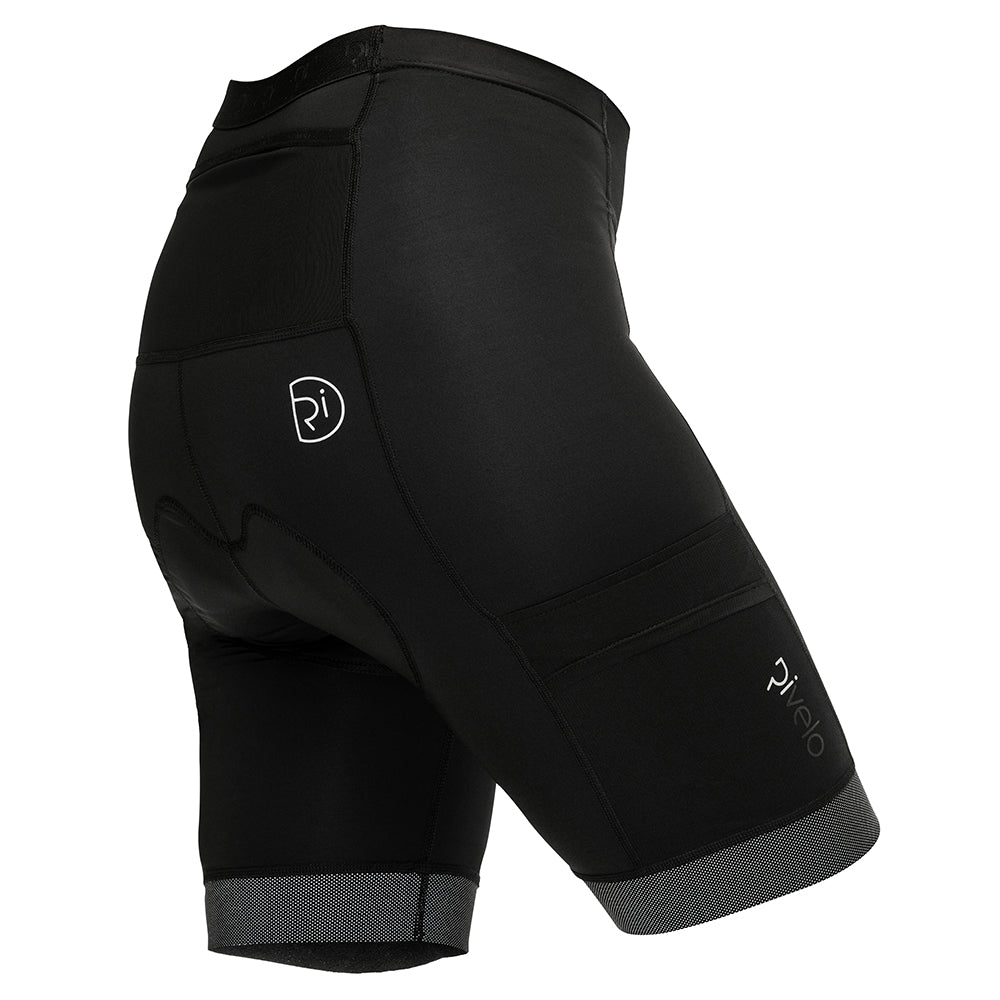 Rivelo Womens Kessock Cargo Shorts (Black/Reflective) (studio)