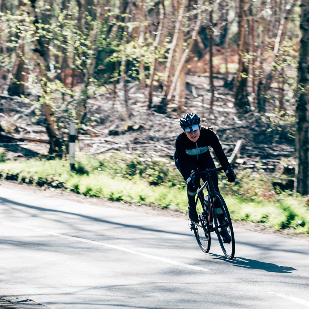 Rivelo | Womens Pateley Merino Blend Long Sleeve Jersey (Black/Blue)