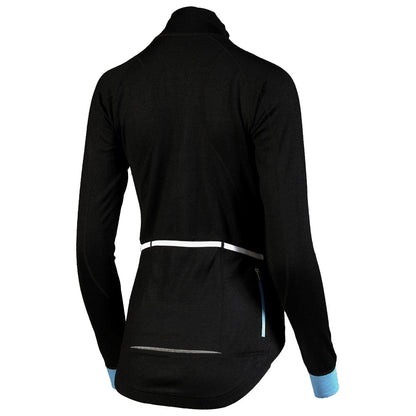 Rivelo Womens Pateley Merino Blend Long Sleeve Jersey (Black/Blue) (studio)