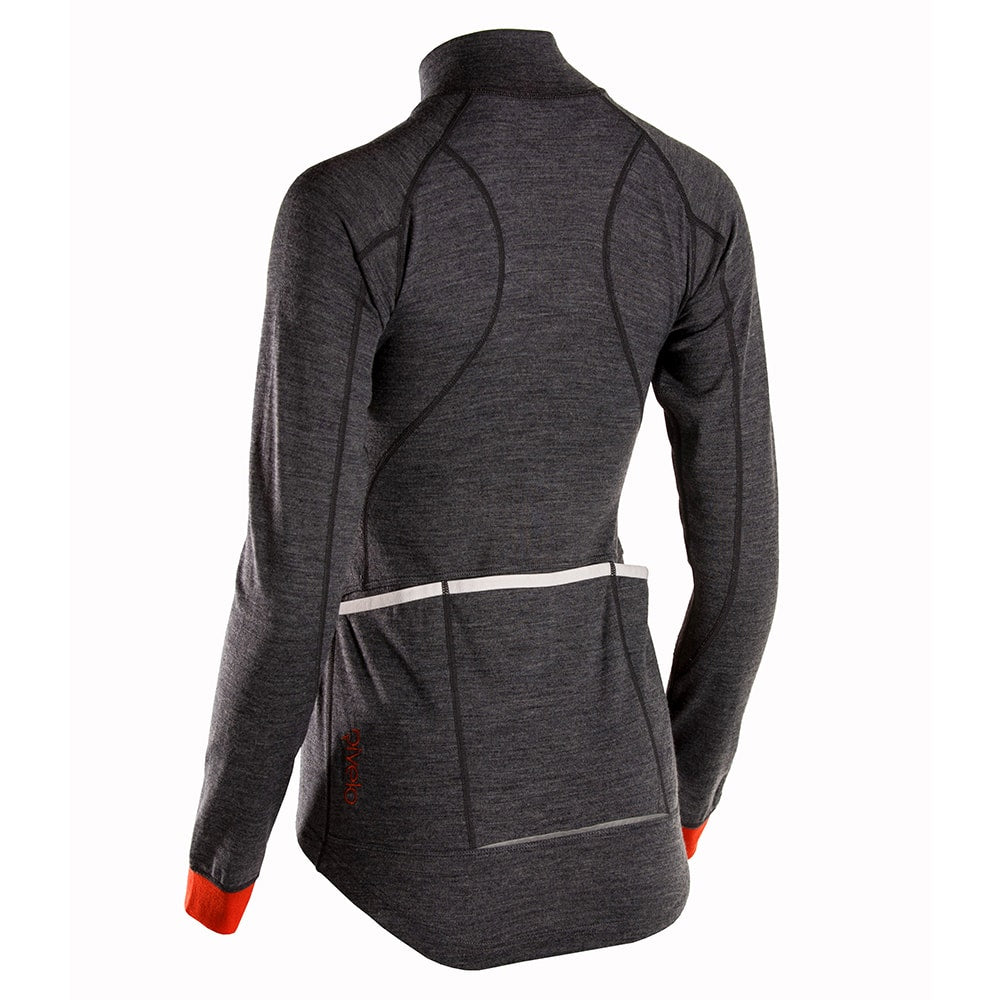 Rivelo Womens Pateley Merino Blend Long Sleeve Jersey (Charcoal/Orange) (studio)