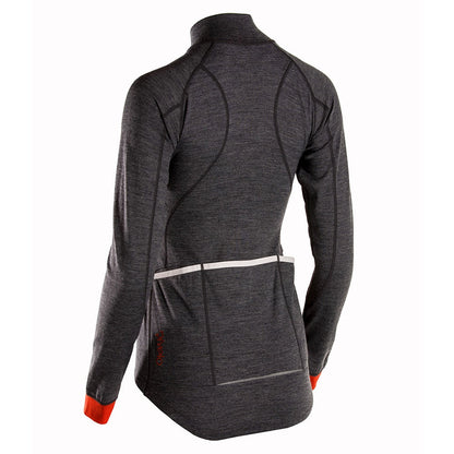 Rivelo Womens Pateley Merino Blend Long Sleeve Jersey (Charcoal/Orange) (studio)