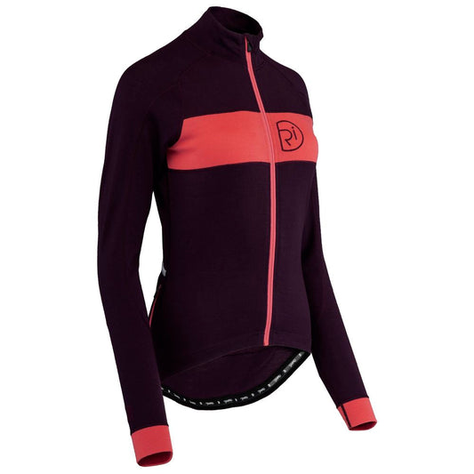 Rivelo | Womens Pateley Merino Blend Long Sleeve Jersey (Mulberry/Coral)