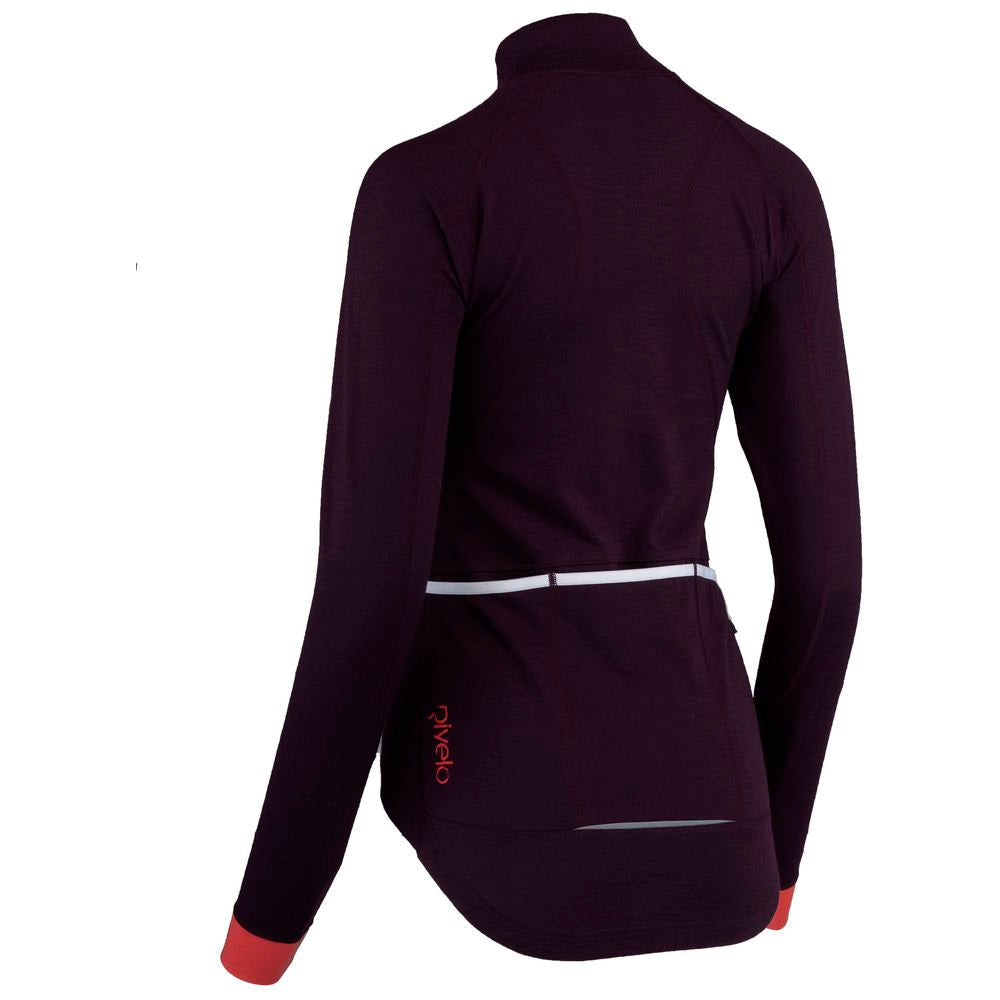 Rivelo | Womens Pateley Merino Blend Long Sleeve Jersey (Mulberry/Coral)