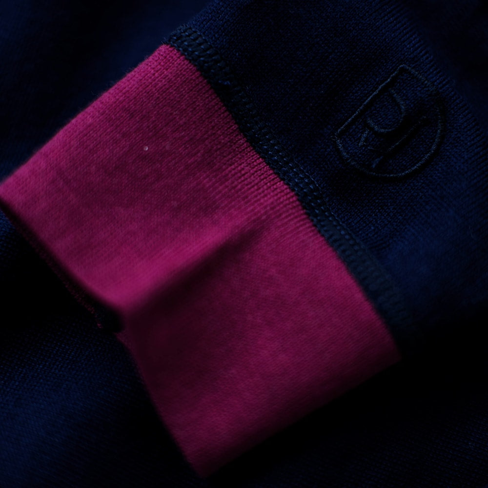 Rivelo | Womens Pateley Merino Blend Long Sleeve Jersey (Navy/Magenta)