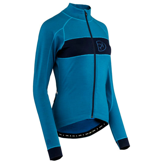 Rivelo | Womens Pateley Merino Blend Long Sleeve Jersey (Teal/Navy)