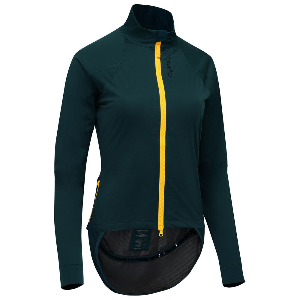 Rivelo Womens Thursley II Softshell Jacket (Petrol/Yellow) (studio)
