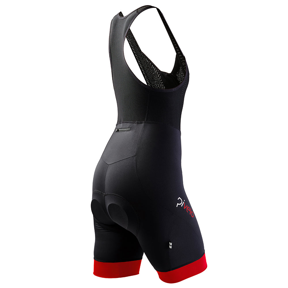 Rivelo | Womens Tideswell Bib Shorts (Black/Red)