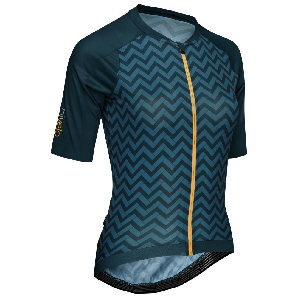 Rivelo Womens Tilford Jersey (Petrol Chevron) (studio)