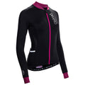 Rivelo Womens Woodvale Light Long Sleeve Jersey (Black/Magenta) (studio)