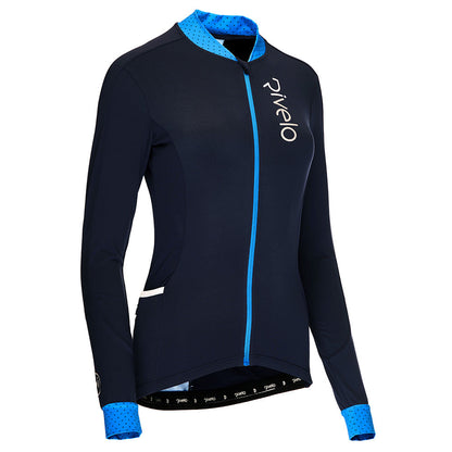 Rivelo | Womens Woodvale Light Long Sleeve Jersey (Navy/Cobalt)