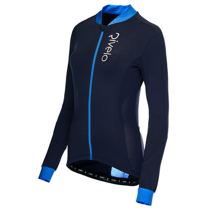 Womens Woodvale Light Long Sleeve Jersey (Navy/Cobalt)