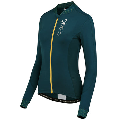 Rivelo | Womens Woodvale Light Long Sleeve Jersey (Petrol/Yellow)
