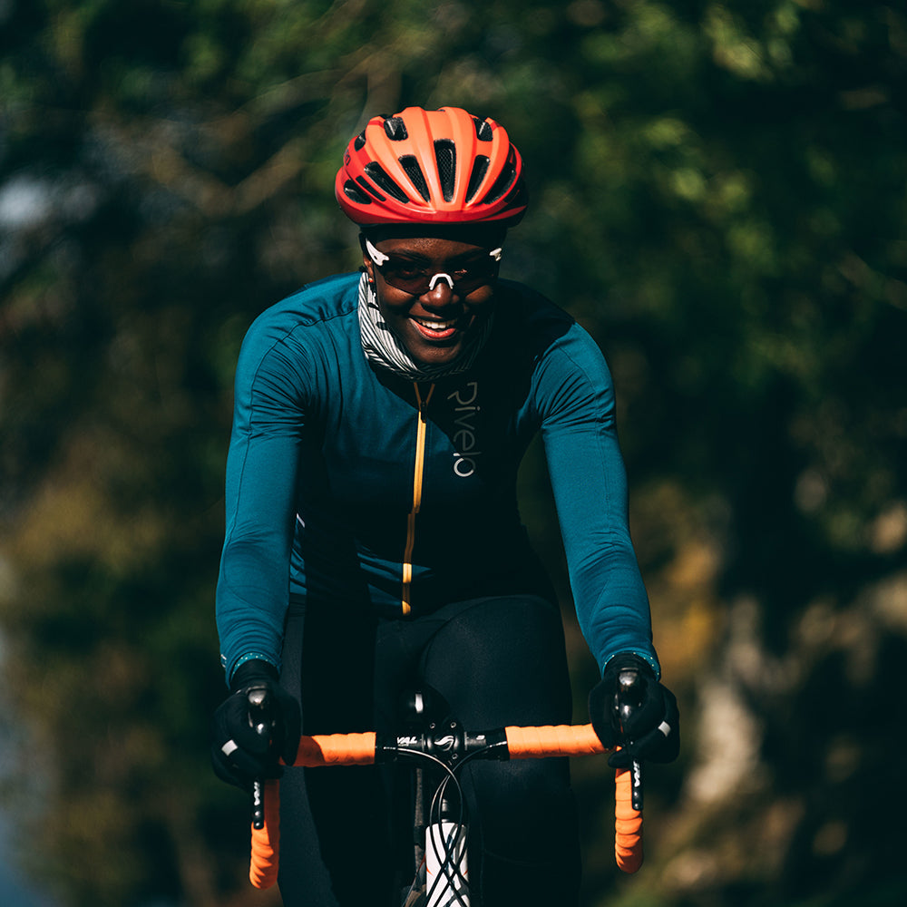 Rivelo | Womens Woodvale Light Long Sleeve Jersey (Petrol/Yellow)
